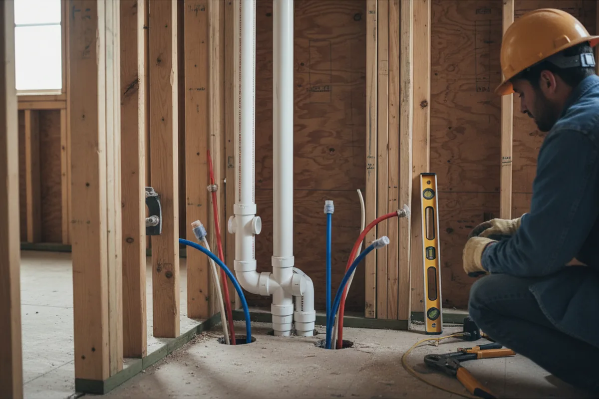 Drain and supply rough-in during Leak Detection in Fort Thomas